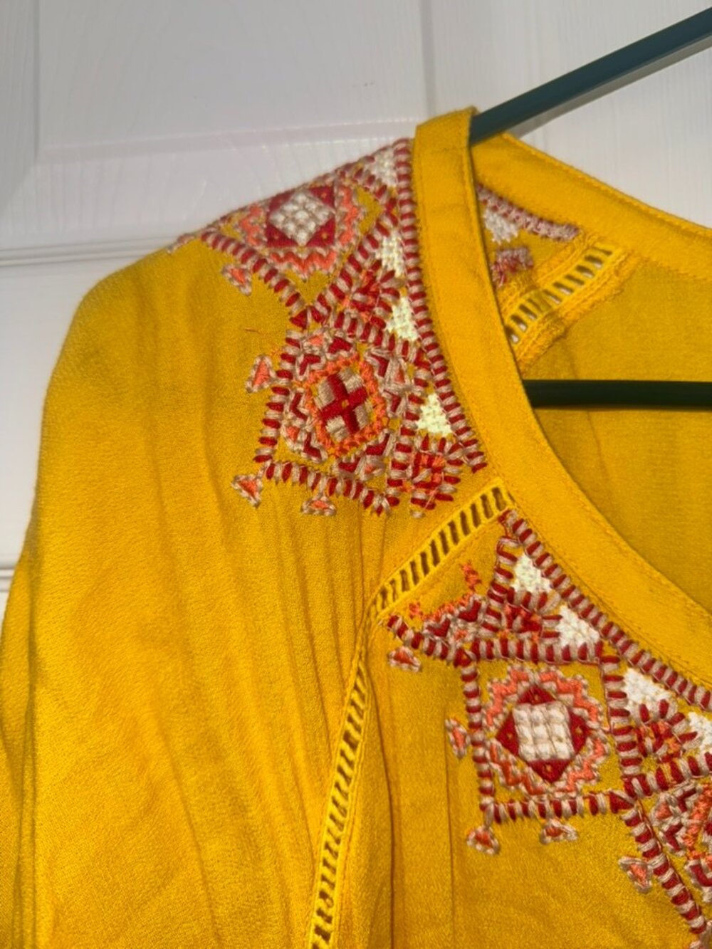 Yellow Ruffled Blouse by Easel - Picture 4 of 6